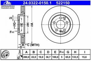 Kotouč brzdový 280x22mm 1J0615301M