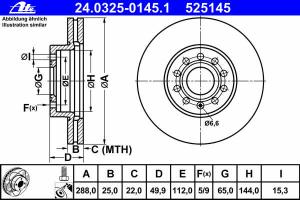 Kotouč brzdový 288x25mm 1K0615301T