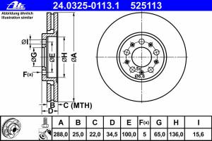 Kotouč brzdový 288x25mm 6R0615301A